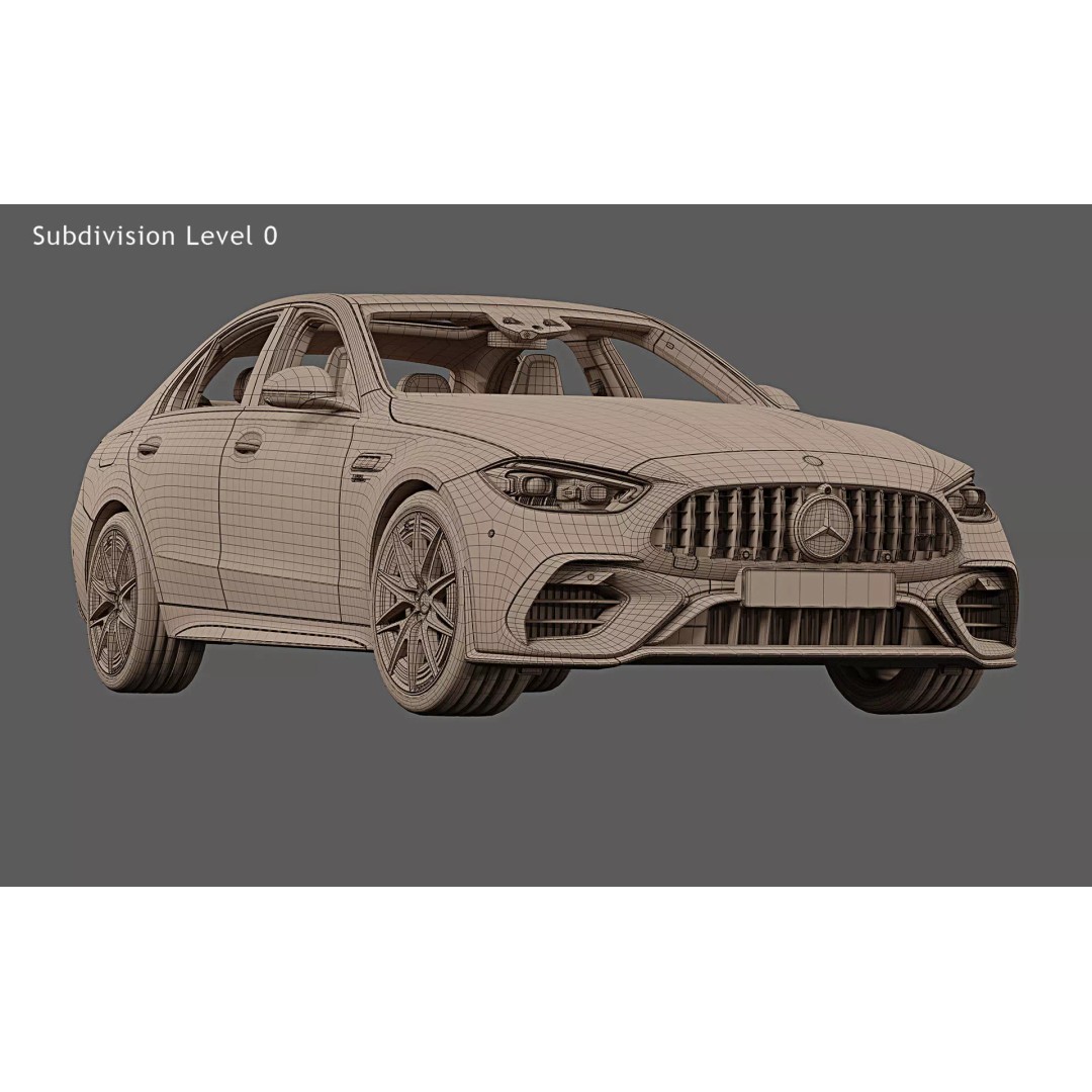 2023 Mercedes-Benz C63 S AMG E Performance F1 Edition 3D Model – High Poly Game Asset, FBX, OBJ - View 27