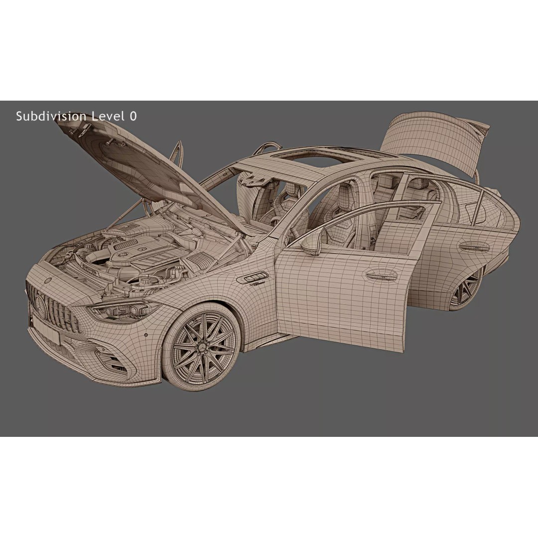 2023 Mercedes-Benz C63 S AMG E Performance F1 Edition 3D Model – High Poly Game Asset, FBX, OBJ - View 29