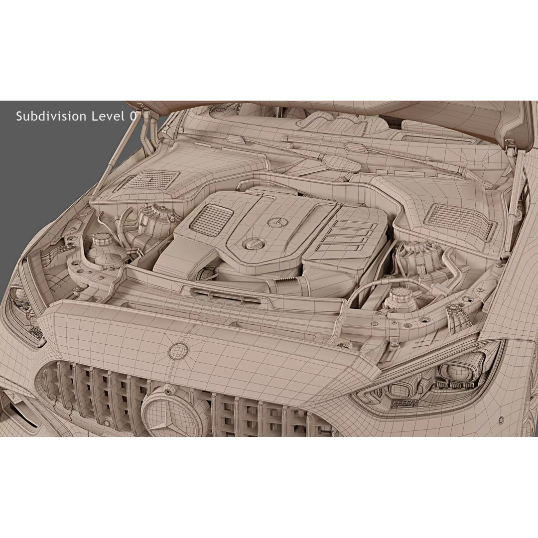 2023 Mercedes-Benz C63 S AMG E Performance F1 Edition 3D Model – High Poly Game Asset, FBX, OBJ - View 30