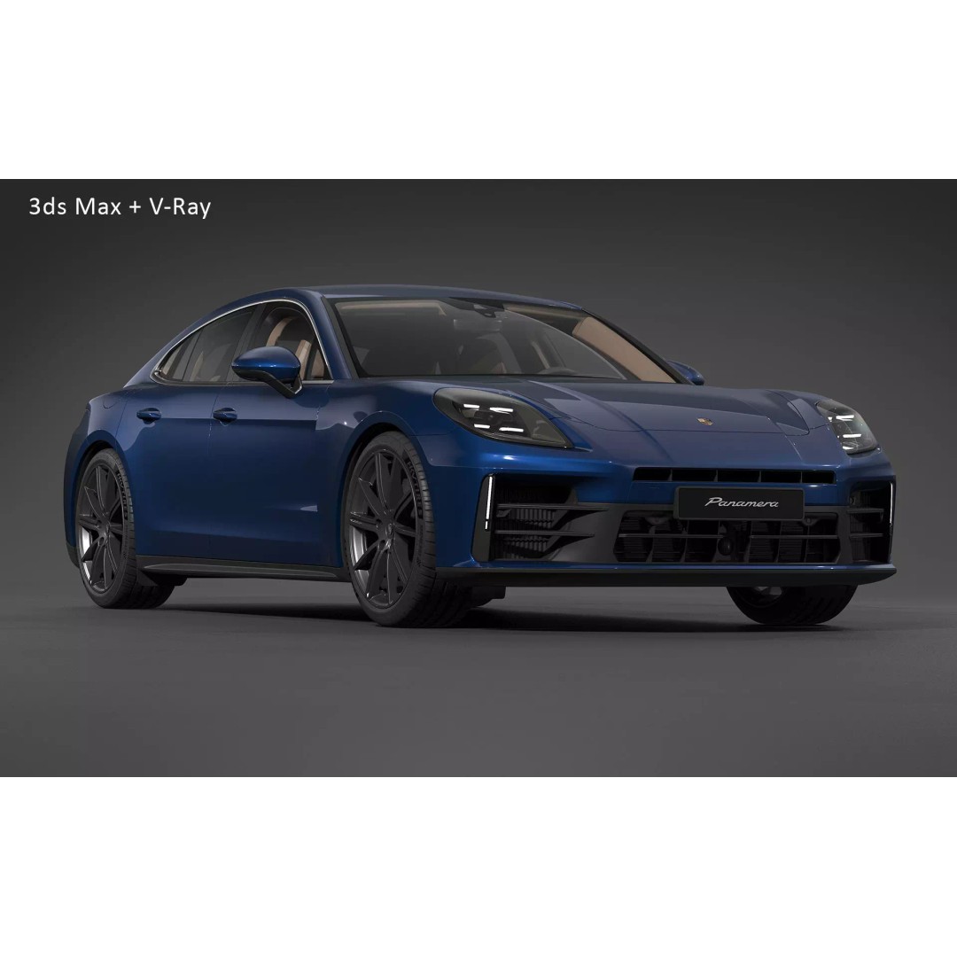 2024 Porsche Panamera 4 3D Model – High Poly Game-Ready Asset, FBX, OBJ - View 29