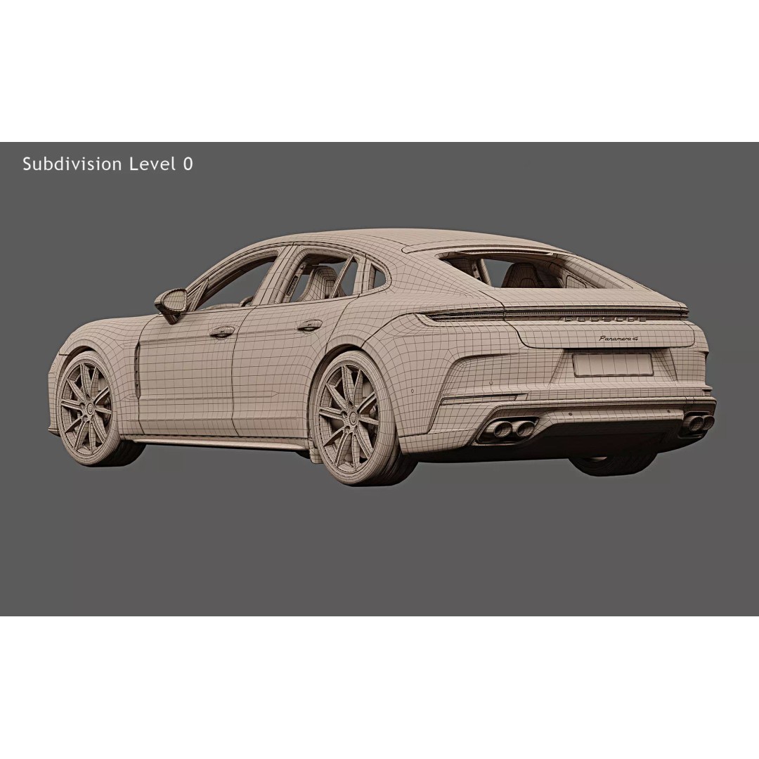2024 Porsche Panamera 4 3D Model – High Poly Game-Ready Asset, FBX, OBJ - View 31
