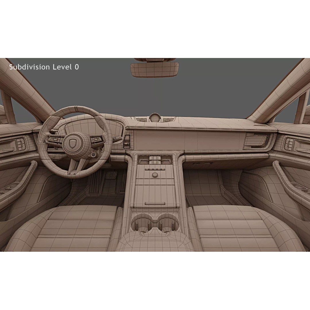 2024 Porsche Panamera 4 3D Model – High Poly Game-Ready Asset, FBX, OBJ - View 32