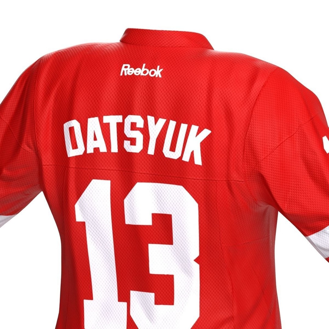 Detroit Red Wings Hockey Jersey 3D Model – High Quality PBR Textured Asset - View 10