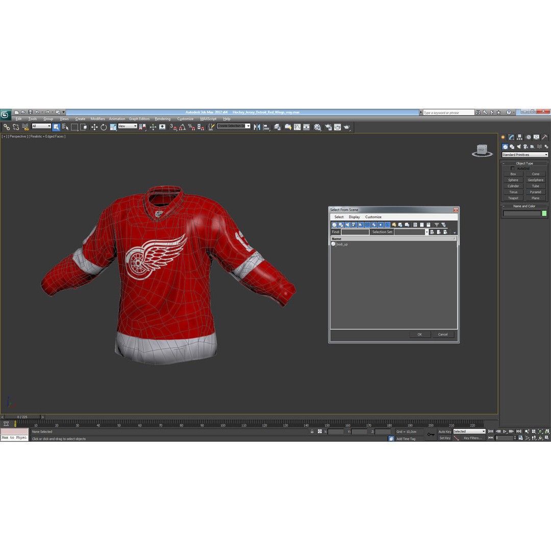 Detroit Red Wings Hockey Jersey 3D Model – High Quality PBR Textured Asset - View 16