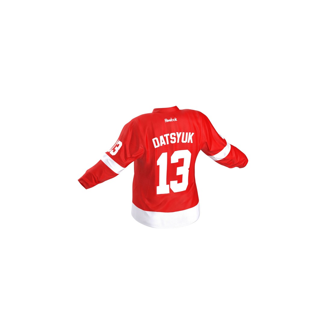Detroit Red Wings Hockey Jersey 3D Model – High Quality PBR Textured Asset - View 7