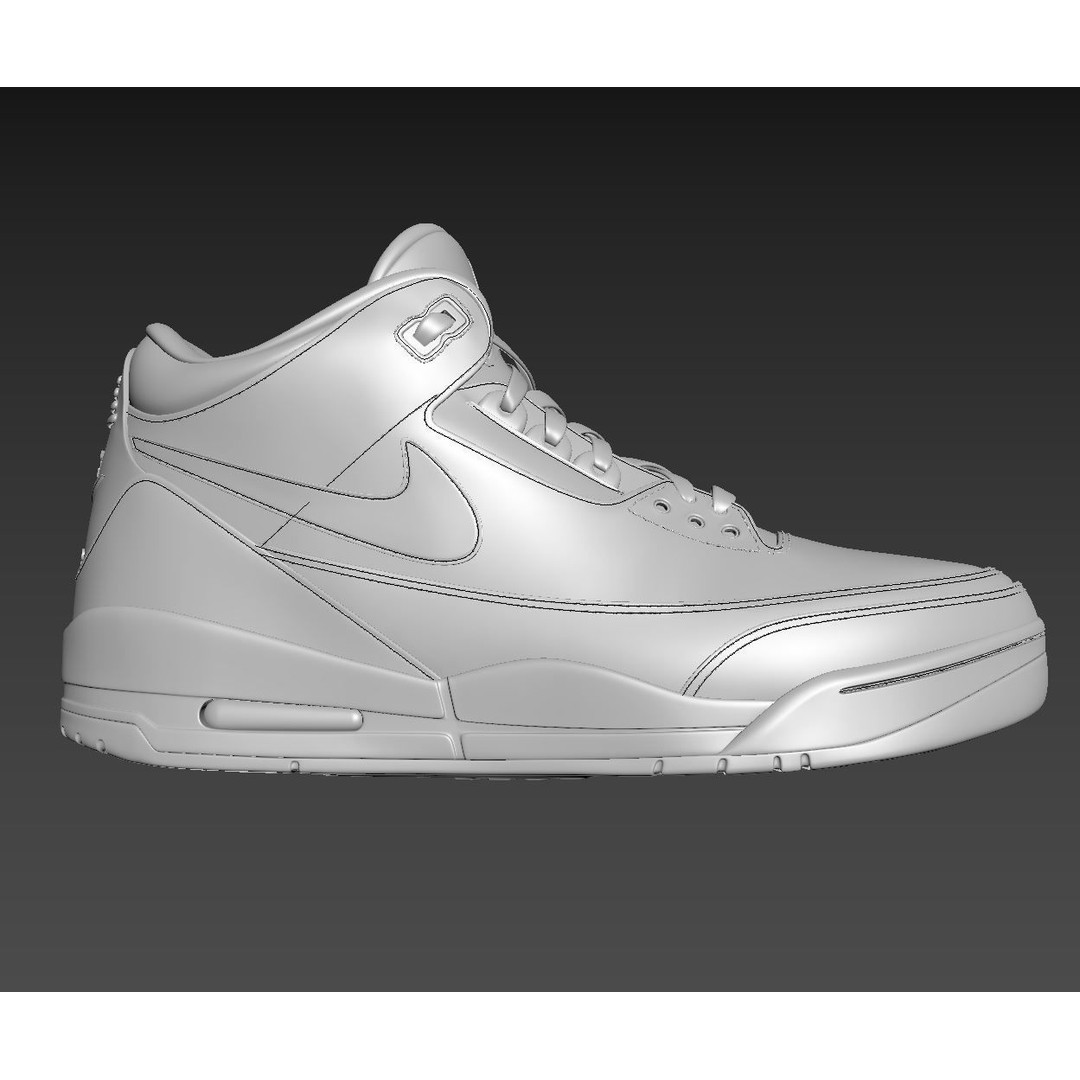Nike Air Jordan 3 3D Model – Photorealistic Game Asset, FBX, OBJ - View 10