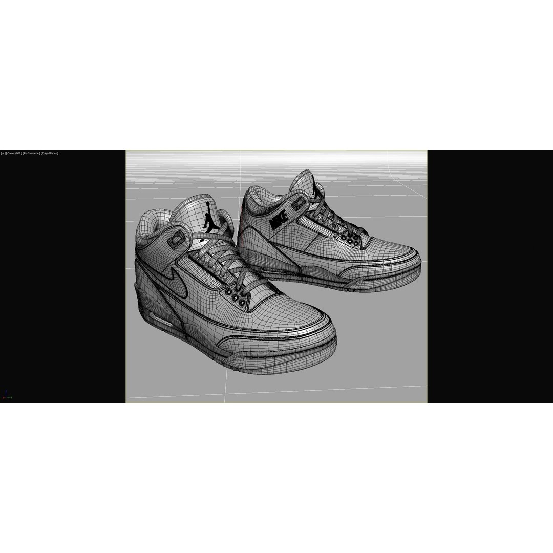 Nike Air Jordan 3 3D Model – Photorealistic Game Asset, FBX, OBJ - View 14