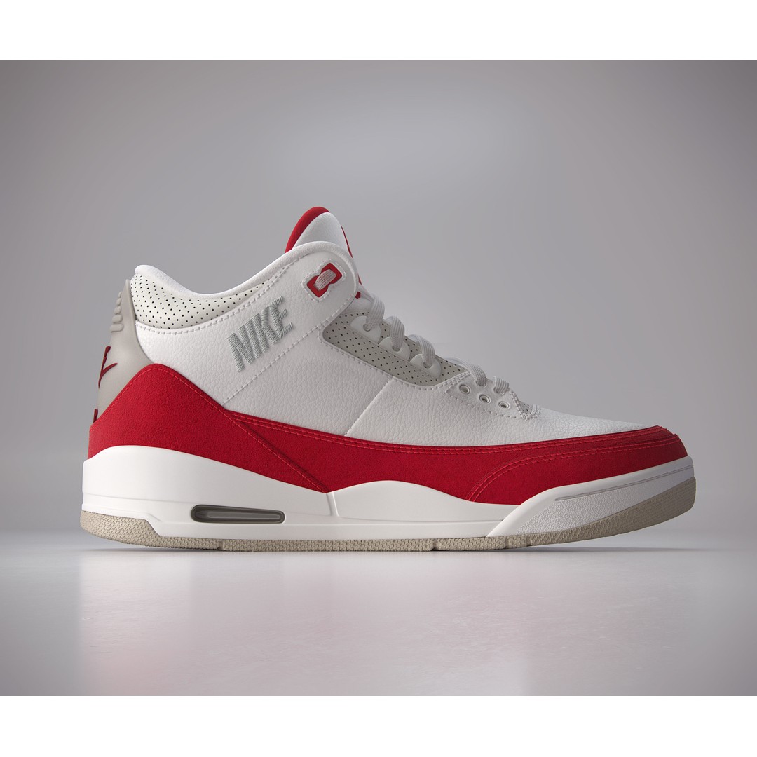 Nike Air Jordan 3 3D Model – Photorealistic Game Asset, FBX, OBJ - View 3