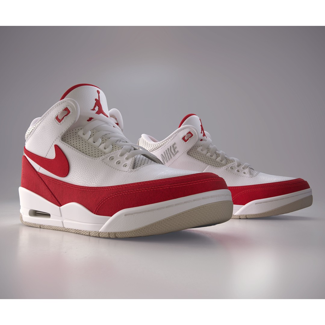 Nike Air Jordan 3 3D Model – Photorealistic Game Asset, FBX, OBJ - View 5