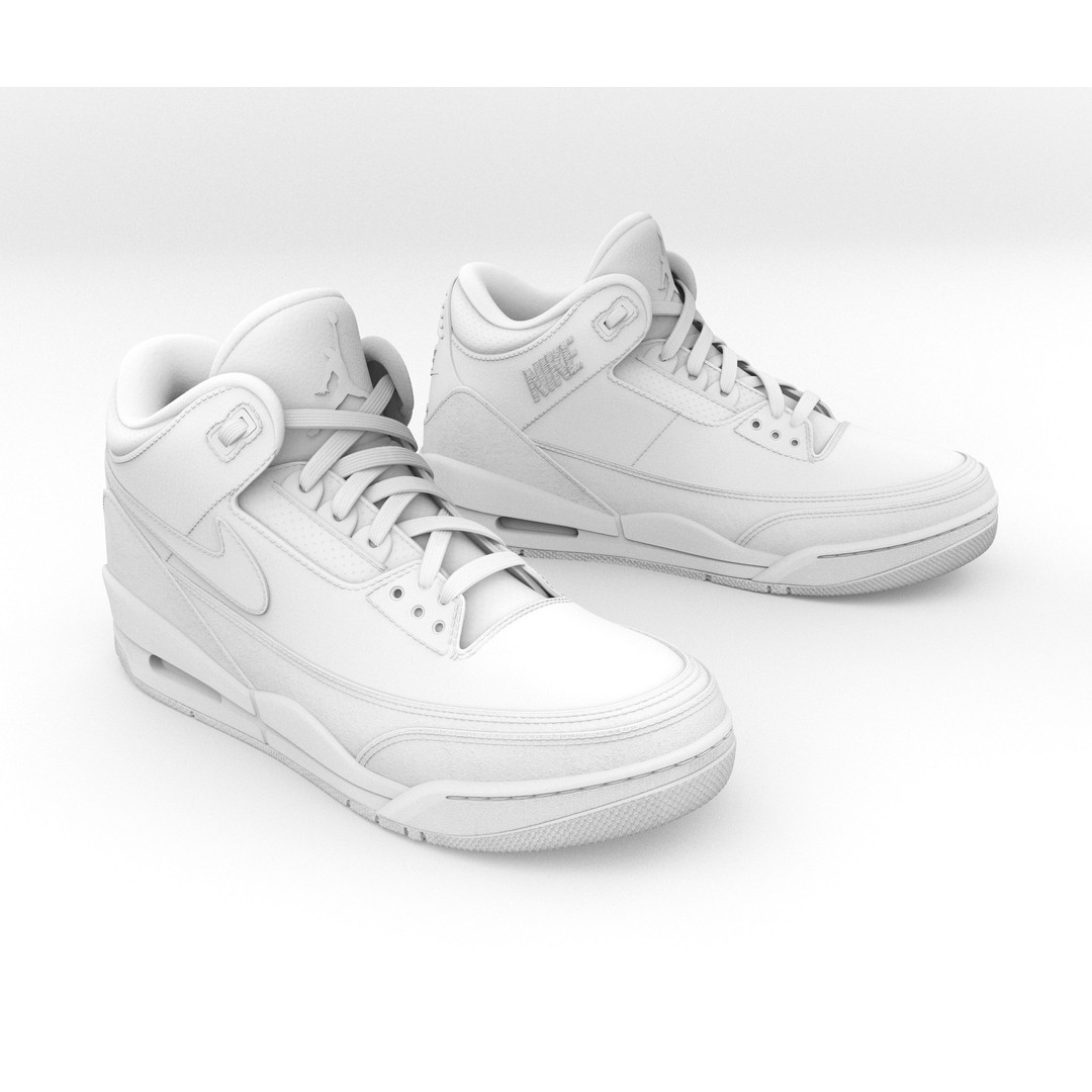 Nike Air Jordan 3 3D Model – Photorealistic Game Asset, FBX, OBJ - View 7