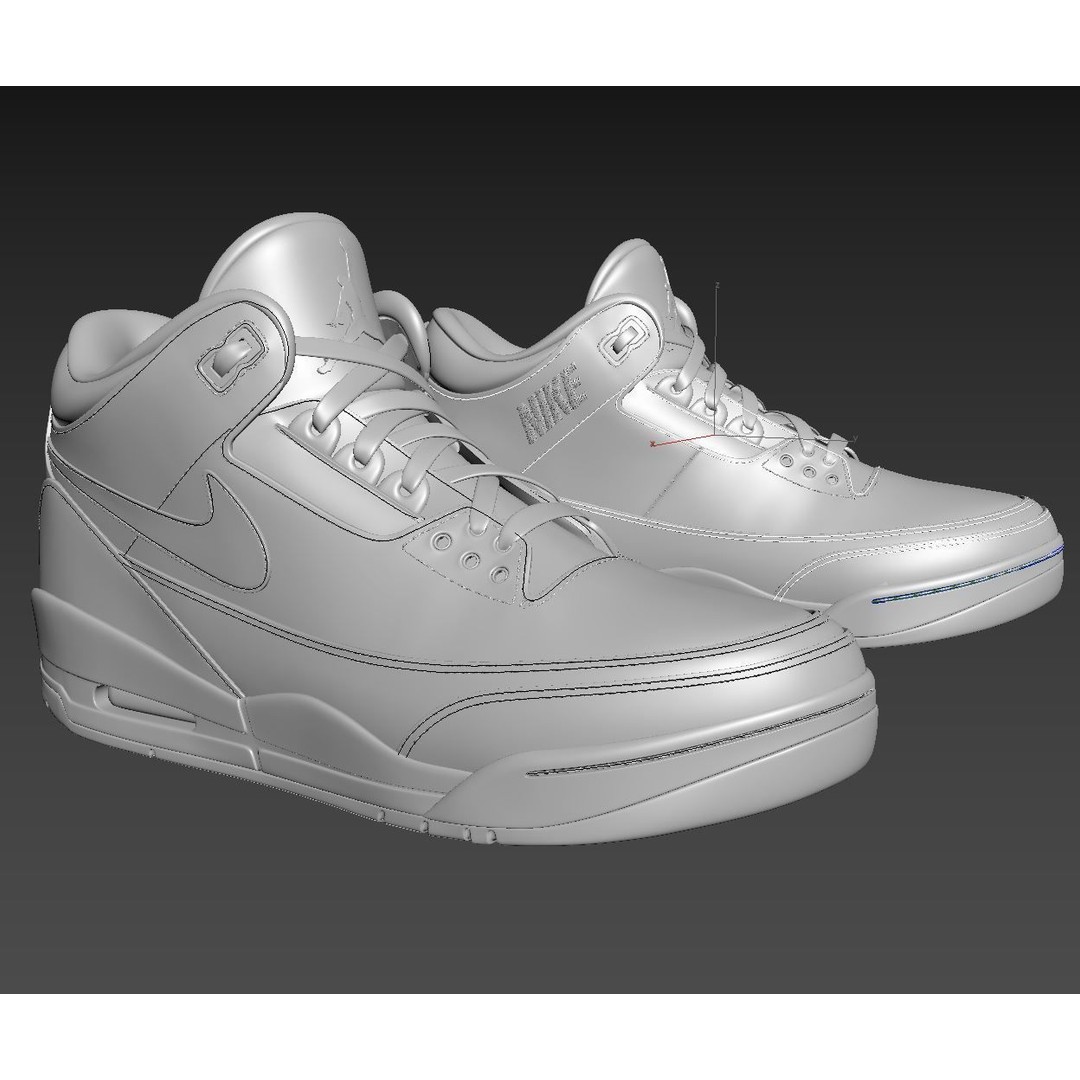 Nike Air Jordan 3 3D Model – Photorealistic Game Asset, FBX, OBJ - View 8
