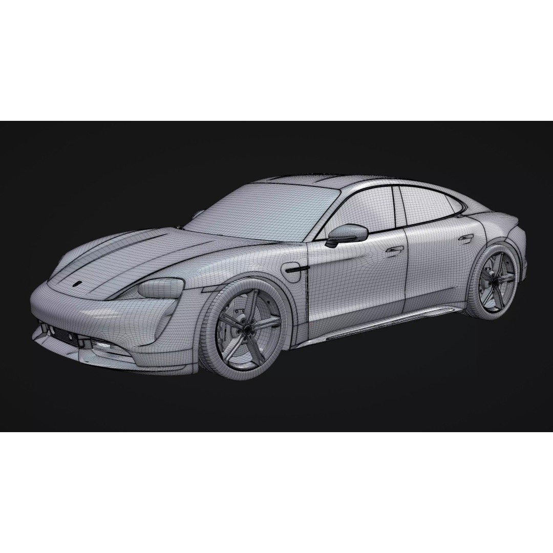 Porsche Taycan 2020 3D Model – High Poly Rigged Asset for Blender - View 13