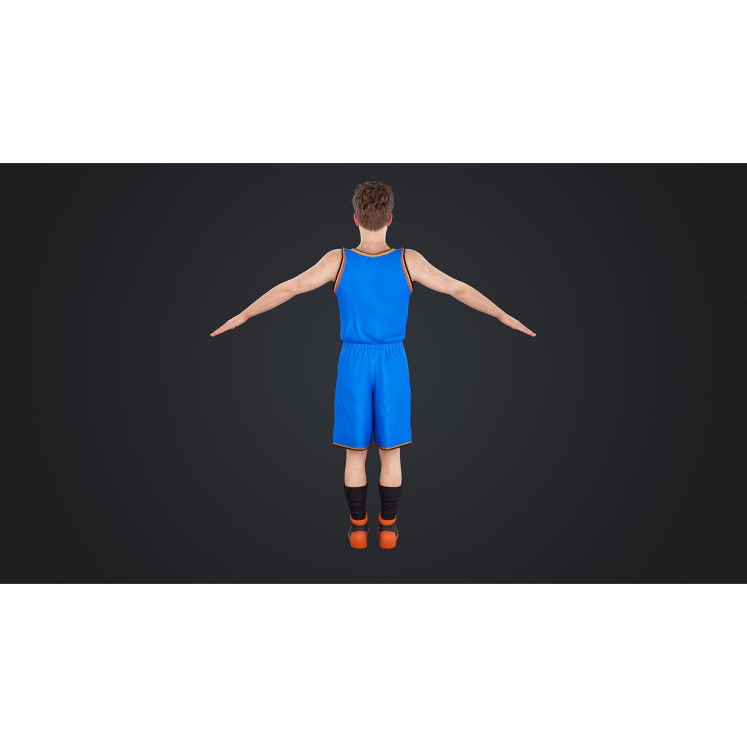 Basketball Players 3D Model – Low Poly Rigged Character, FBX, OBJ - View 11
