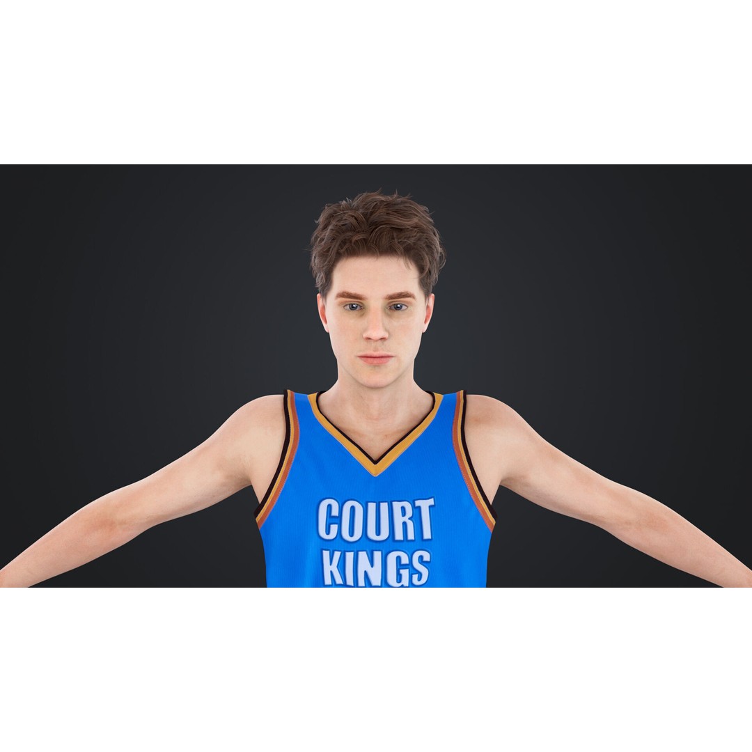 Basketball Players 3D Model – Low Poly Rigged Character, FBX, OBJ - View 12