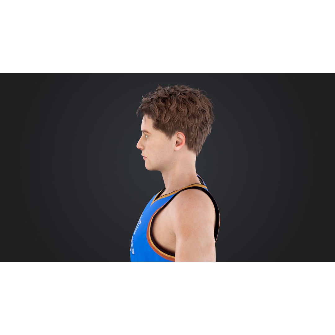 Basketball Players 3D Model – Low Poly Rigged Character, FBX, OBJ - View 14