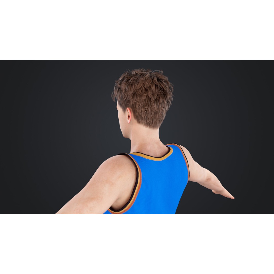 Basketball Players 3D Model – Low Poly Rigged Character, FBX, OBJ - View 15