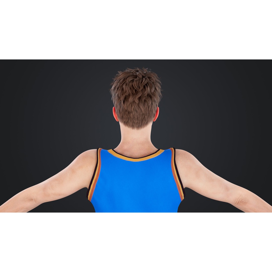 Basketball Players 3D Model – Low Poly Rigged Character, FBX, OBJ - View 16