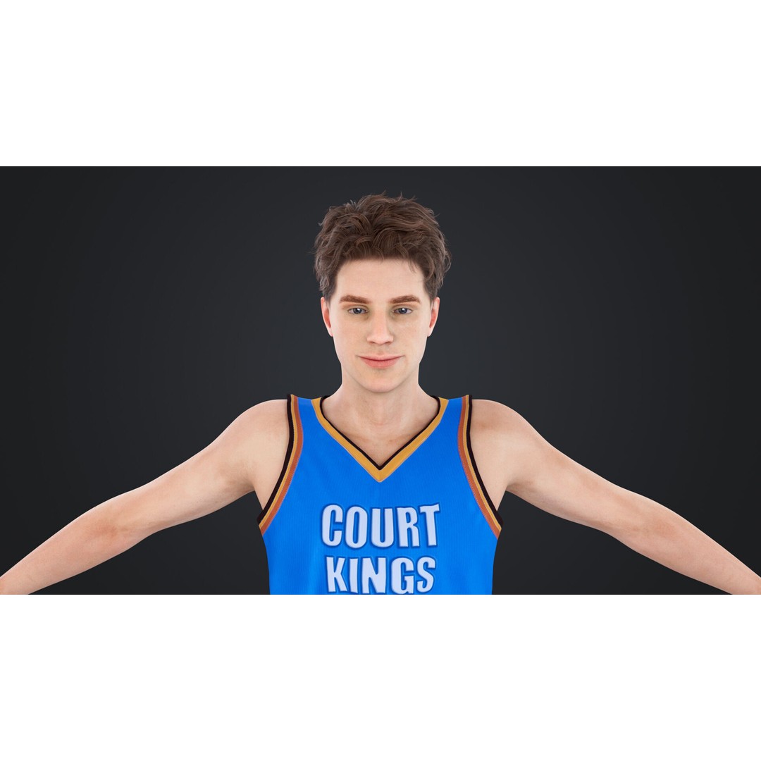 Basketball Players 3D Model – Low Poly Rigged Character, FBX, OBJ - View 17