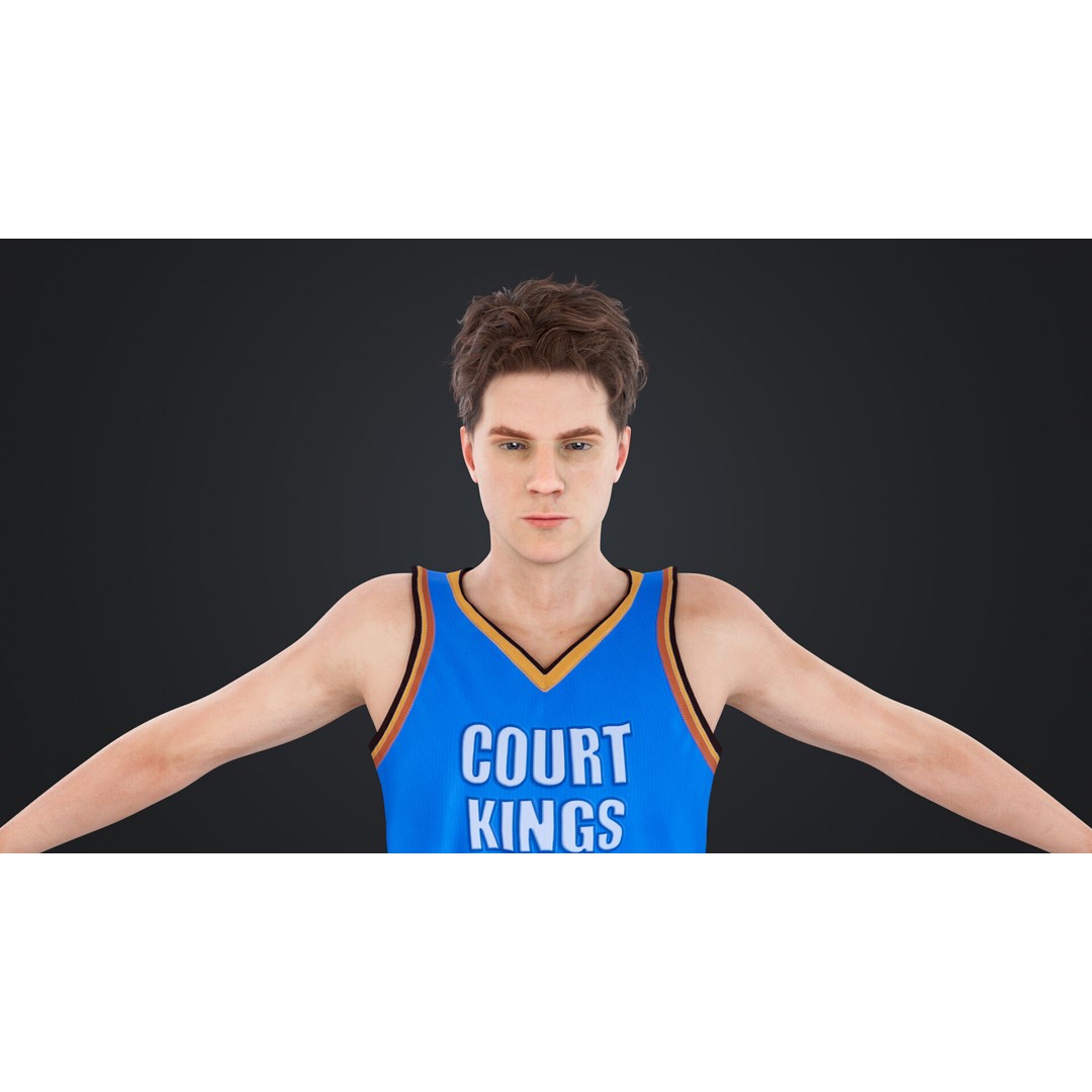 Basketball Players 3D Model – Low Poly Rigged Character, FBX, OBJ - View 18