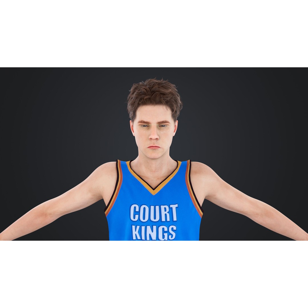 Basketball Players 3D Model – Low Poly Rigged Character, FBX, OBJ - View 19