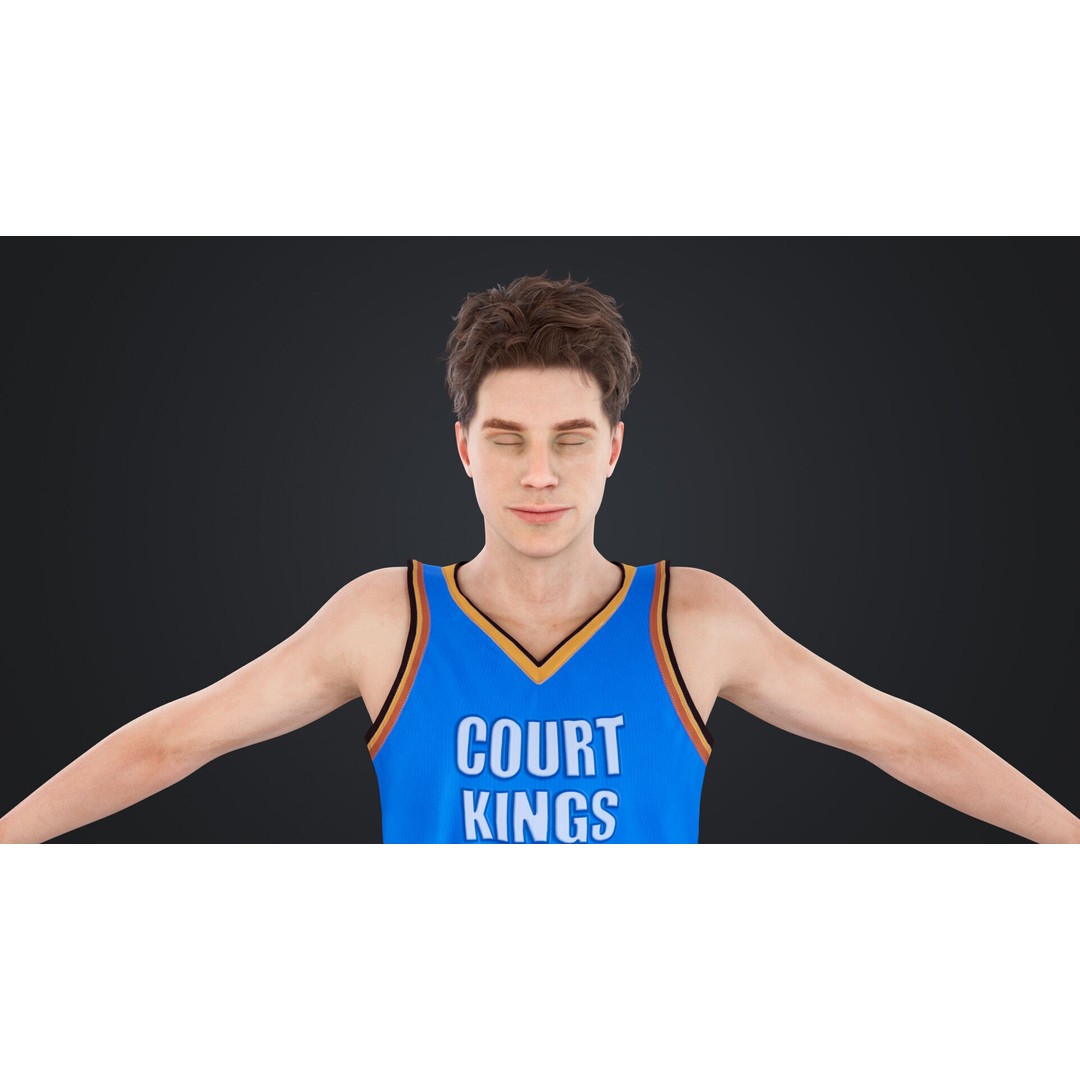 Basketball Players 3D Model – Low Poly Rigged Character, FBX, OBJ - View 21