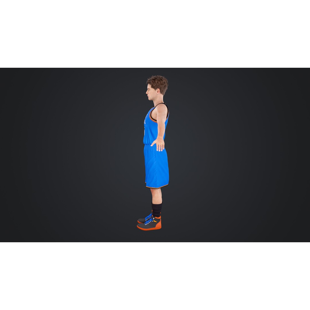 Basketball Players 3D Model – Low Poly Rigged Character, FBX, OBJ - View 9