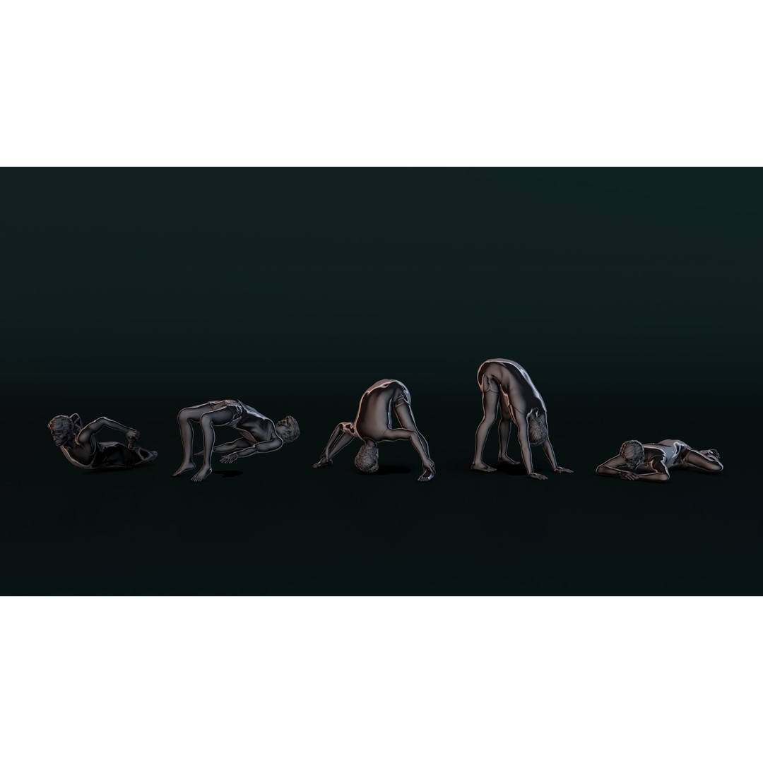 Yoga Man 3D Model – Detailed Character Poses for 3D Printing, OBJ, STL - View 12