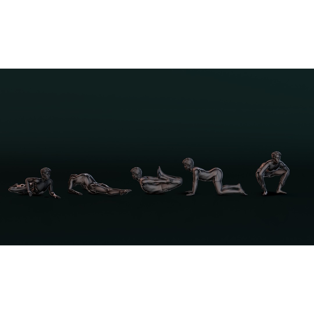 Yoga Man 3D Model – Detailed Character Poses for 3D Printing, OBJ, STL - View 7