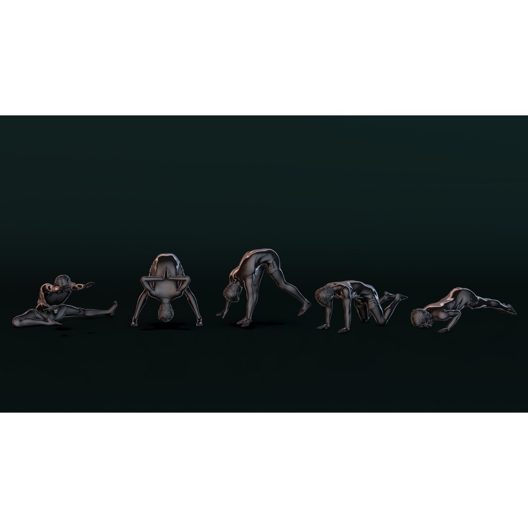 Yoga Man 3D Model – Detailed Character Poses for 3D Printing, OBJ, STL - View 8