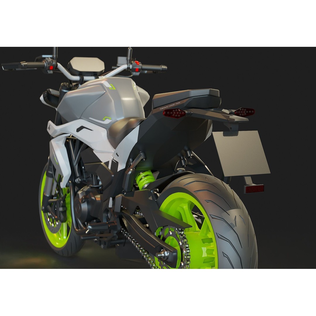 Benelli Tornado Naked Twin 500 3D Model – Realistic Motorcycle Base Mesh