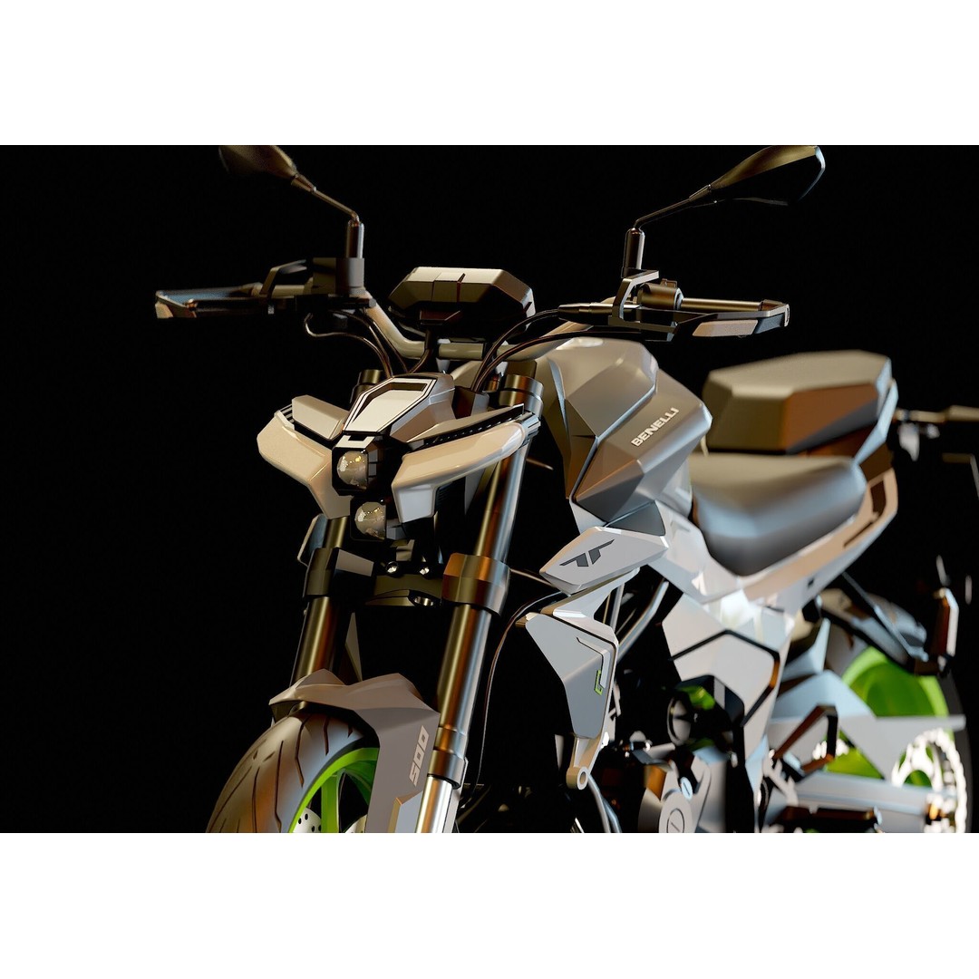Benelli Tornado Naked Twin 500 3D Model – Realistic Motorcycle Base Mesh - View 10