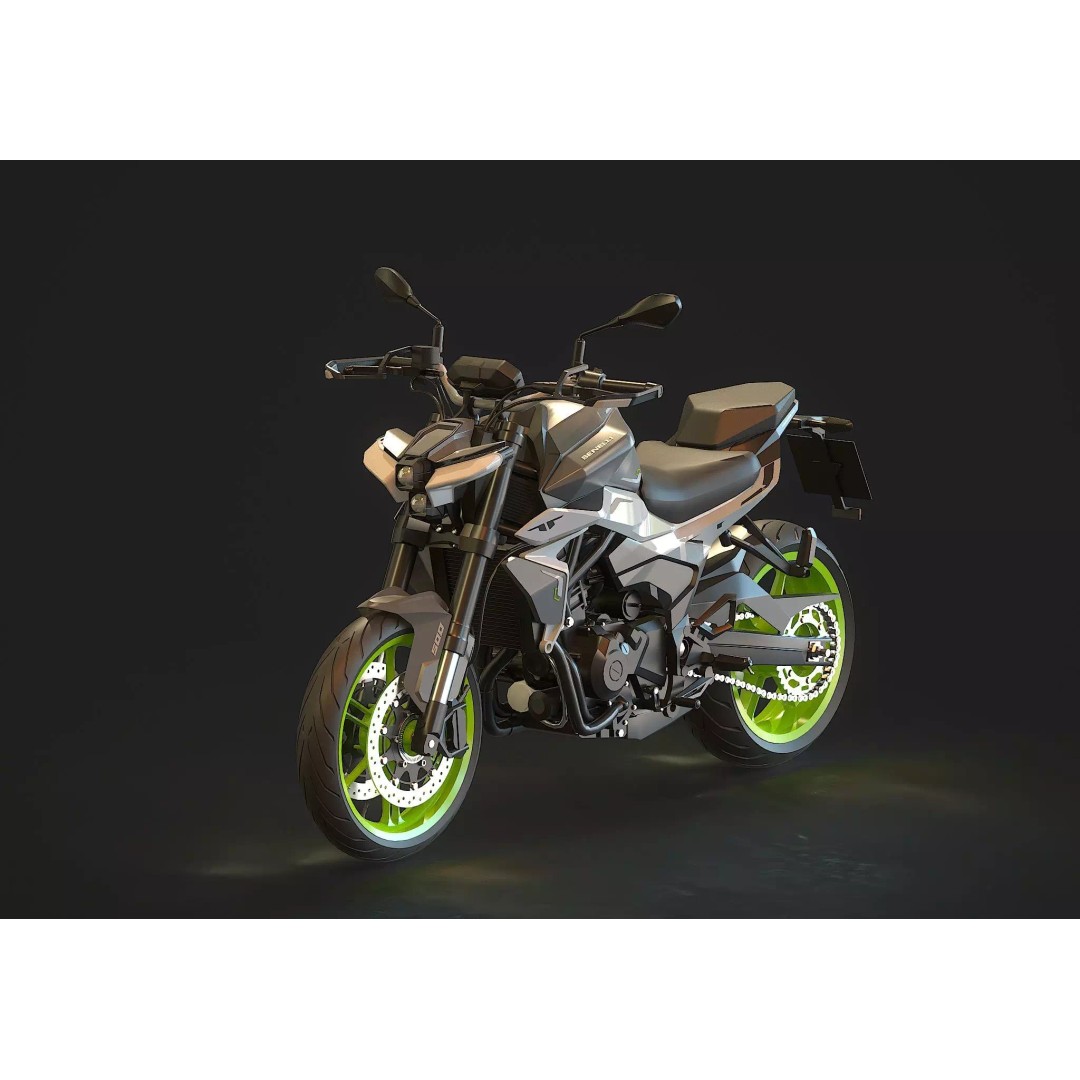 Benelli Tornado Naked Twin 500 3D Model – Realistic Motorcycle Base Mesh - View 2