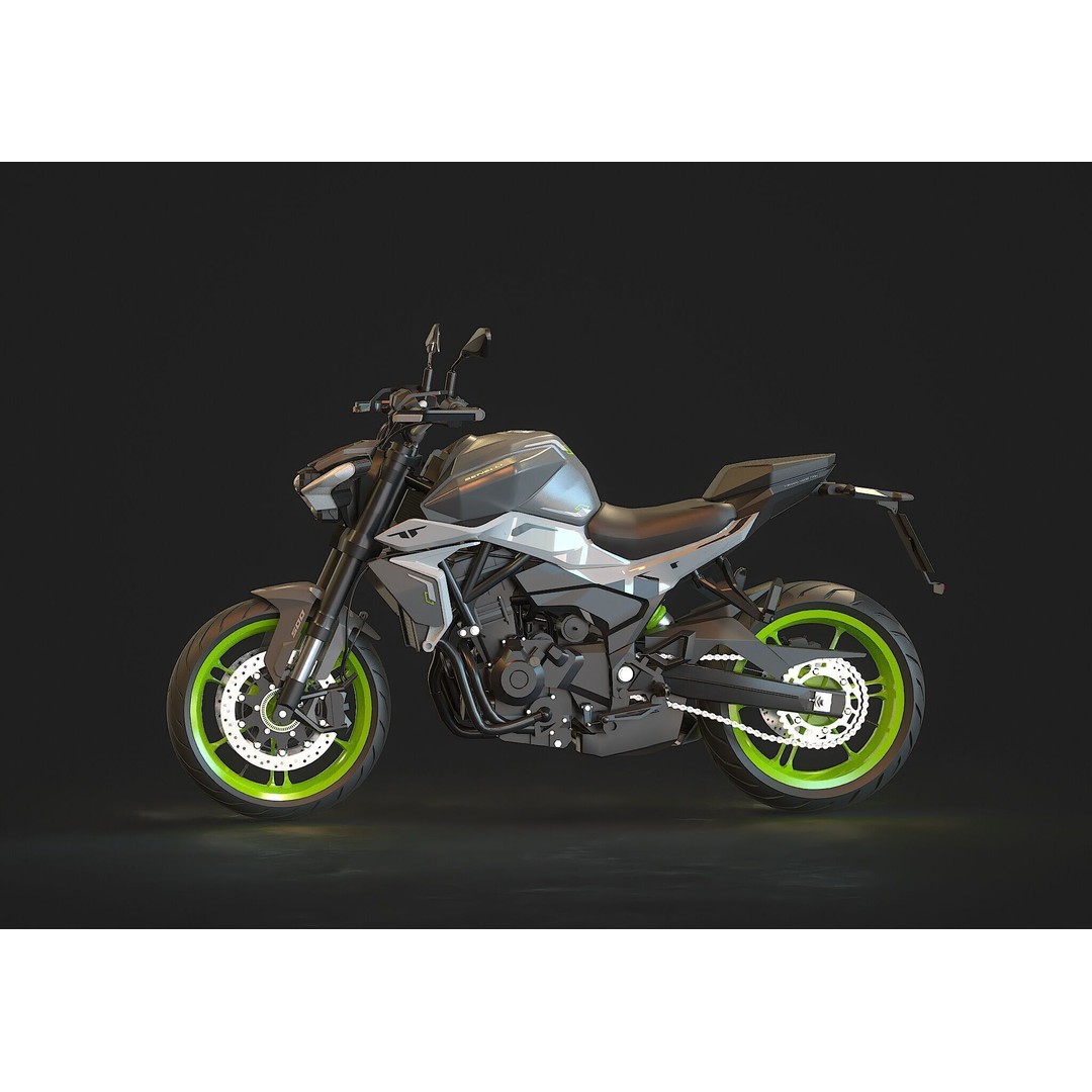Benelli Tornado Naked Twin 500 3D Model – Realistic Motorcycle Base Mesh - View 3