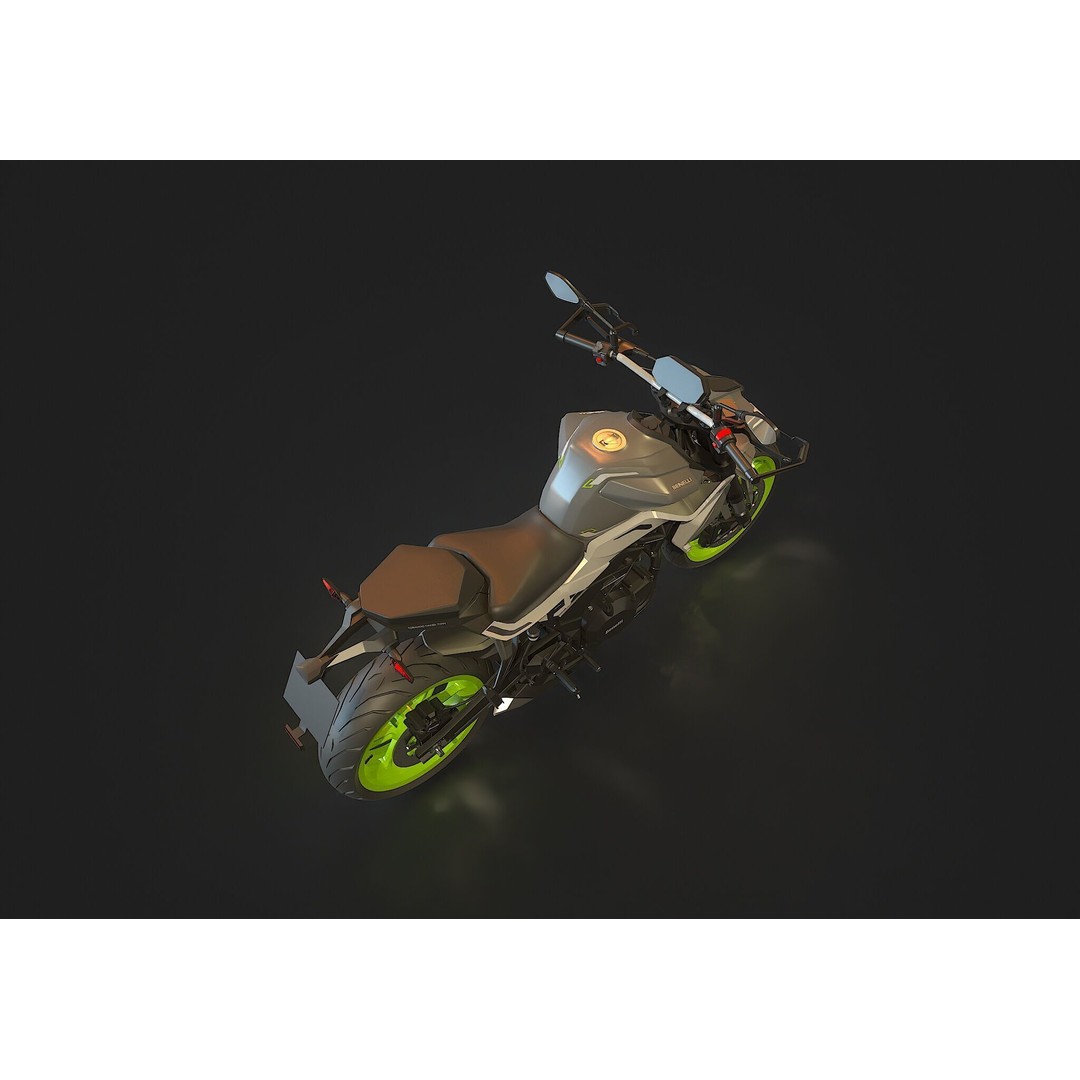 Benelli Tornado Naked Twin 500 3D Model – Realistic Motorcycle Base Mesh - View 4