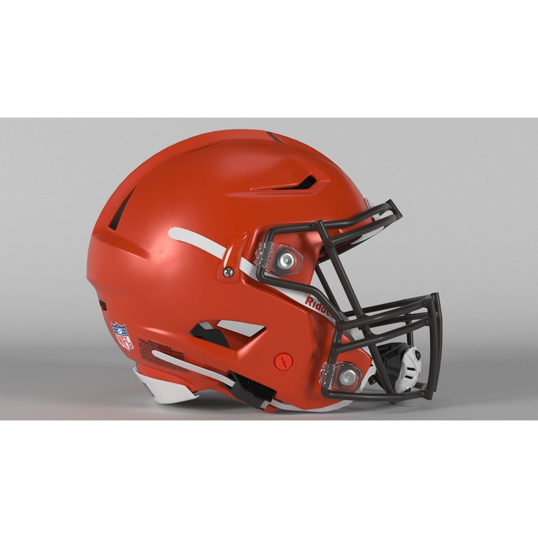 Cleveland Browns Helmet 3D Model – PBR Game-Ready Asset, FBX, OBJ - View 4