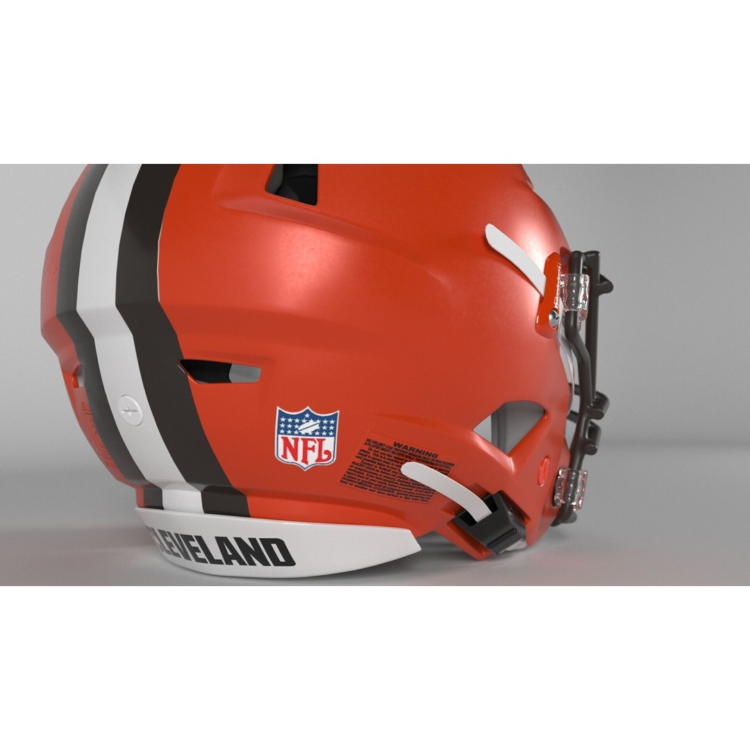 Cleveland Browns Helmet 3D Model – PBR Game-Ready Asset, FBX, OBJ - View 5