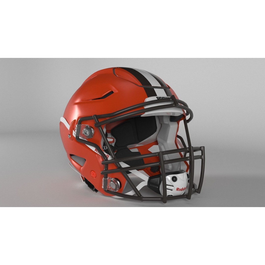 Cleveland Browns Helmet 3D Model – PBR Game-Ready Asset, FBX, OBJ - View 6