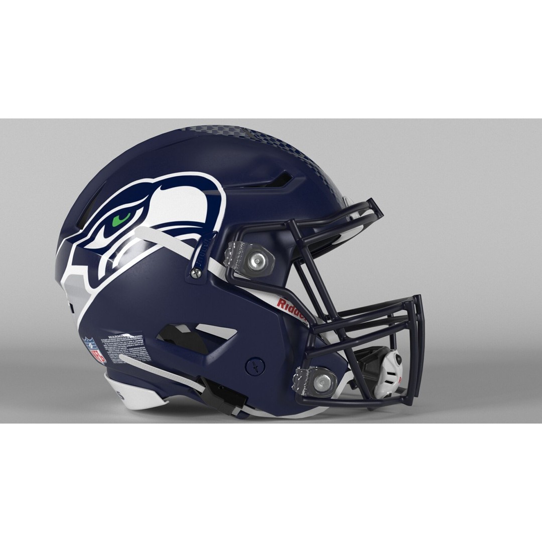 Seattle Seahawks Helmet 3D Model – PBR Game-Ready Asset, FBX, Blender - View 4
