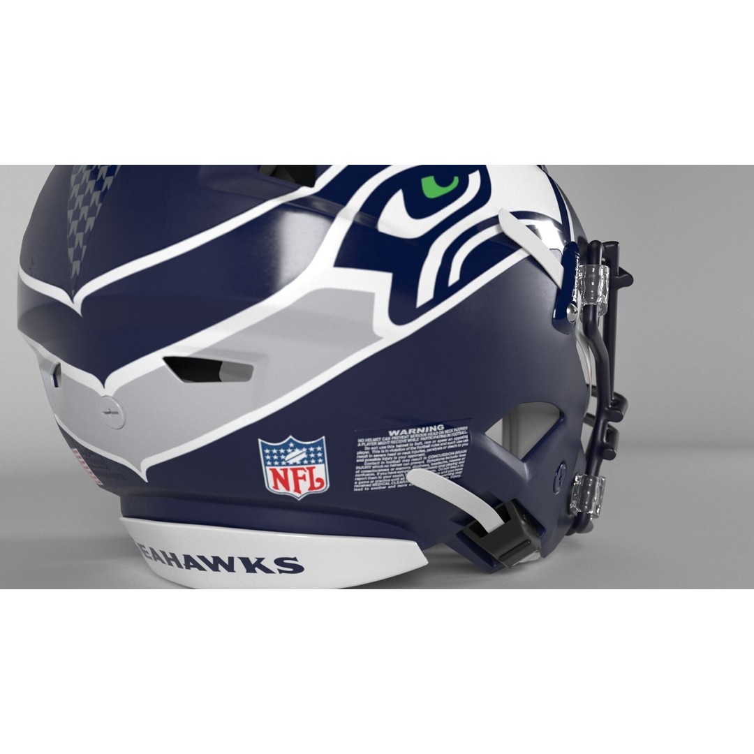 Seattle Seahawks Helmet 3D Model – PBR Game-Ready Asset, FBX, Blender - View 5