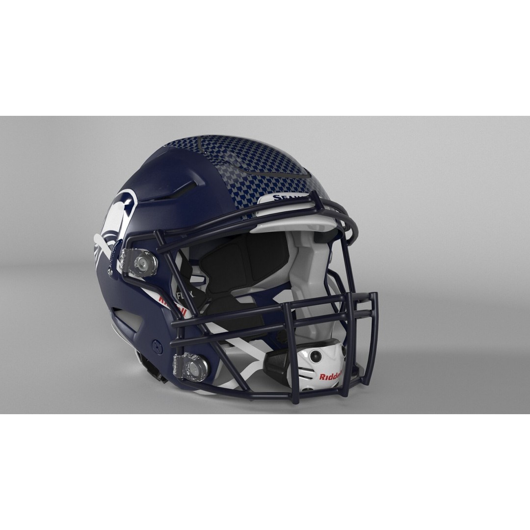 Seattle Seahawks Helmet 3D Model – PBR Game-Ready Asset, FBX, Blender - View 6