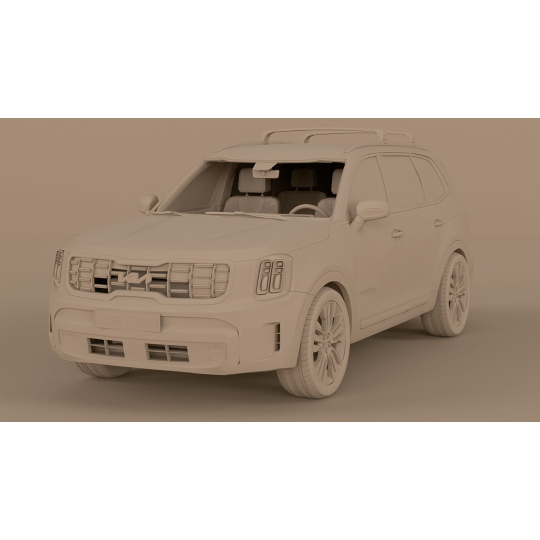 2025 Kia Telluride S 3D Model – High Poly Vehicle, FBX, OBJ, PBR