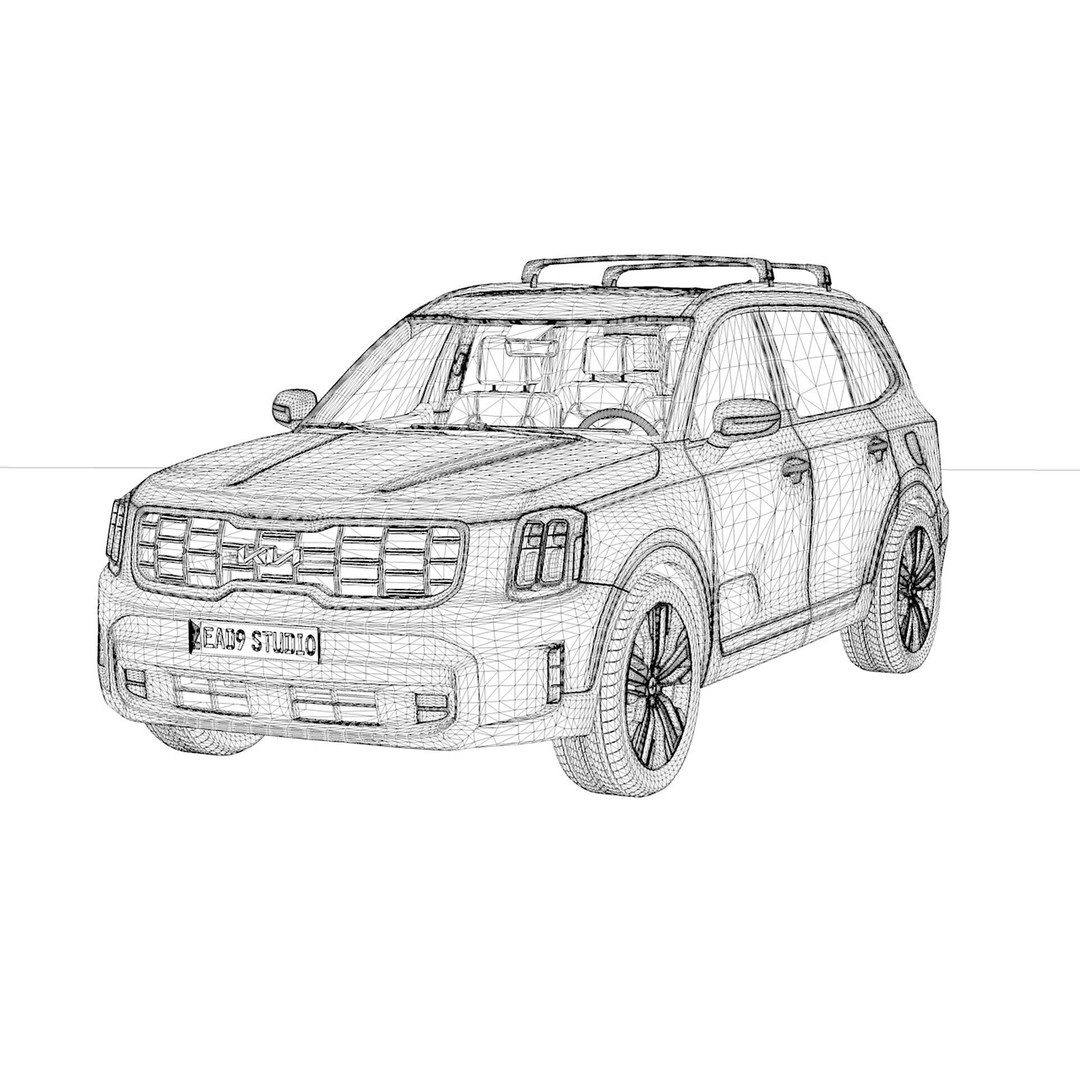 2025 Kia Telluride S 3D Model – High Poly Vehicle, FBX, OBJ, PBR - View 13