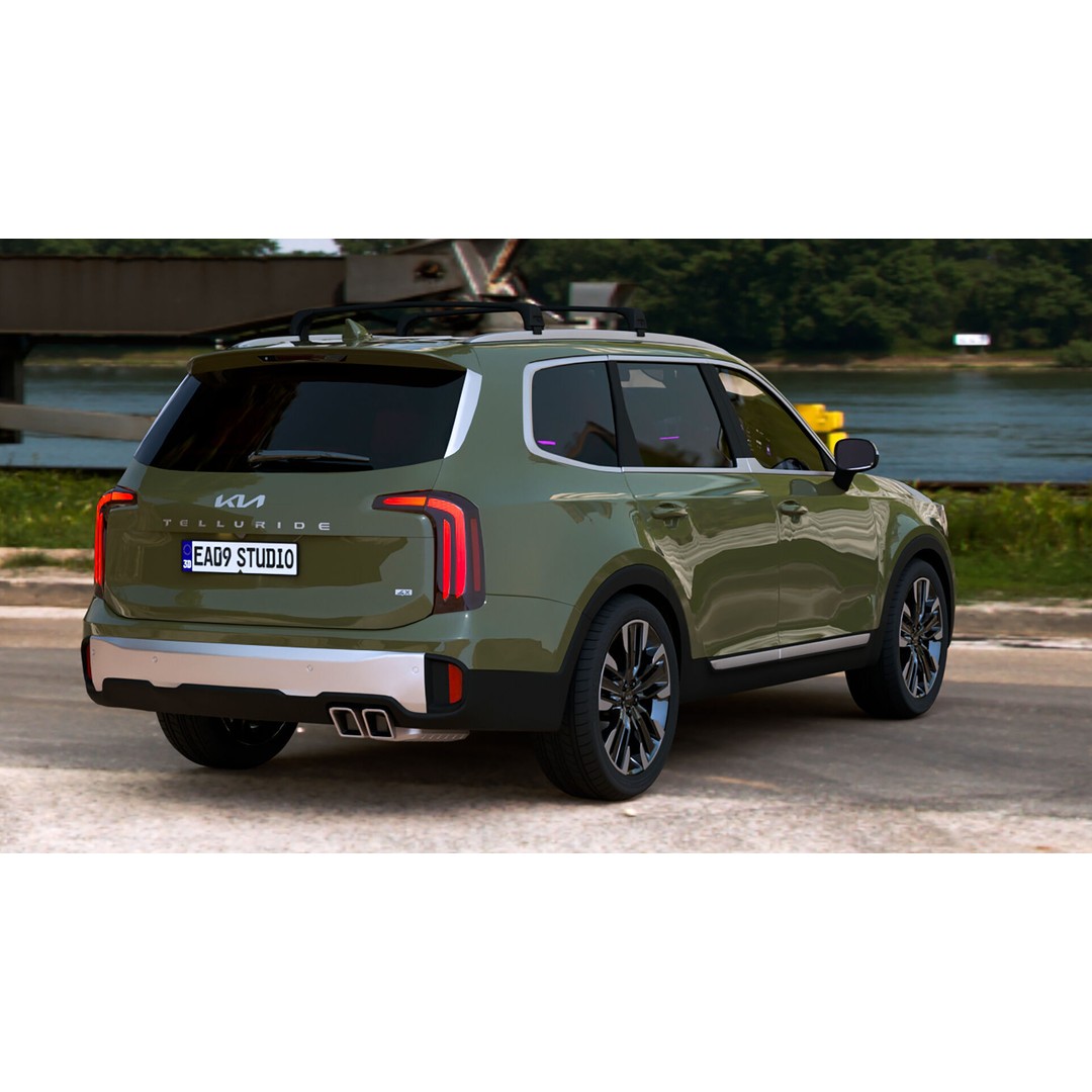 2025 Kia Telluride S 3D Model – High Poly Vehicle, FBX, OBJ, PBR - View 4