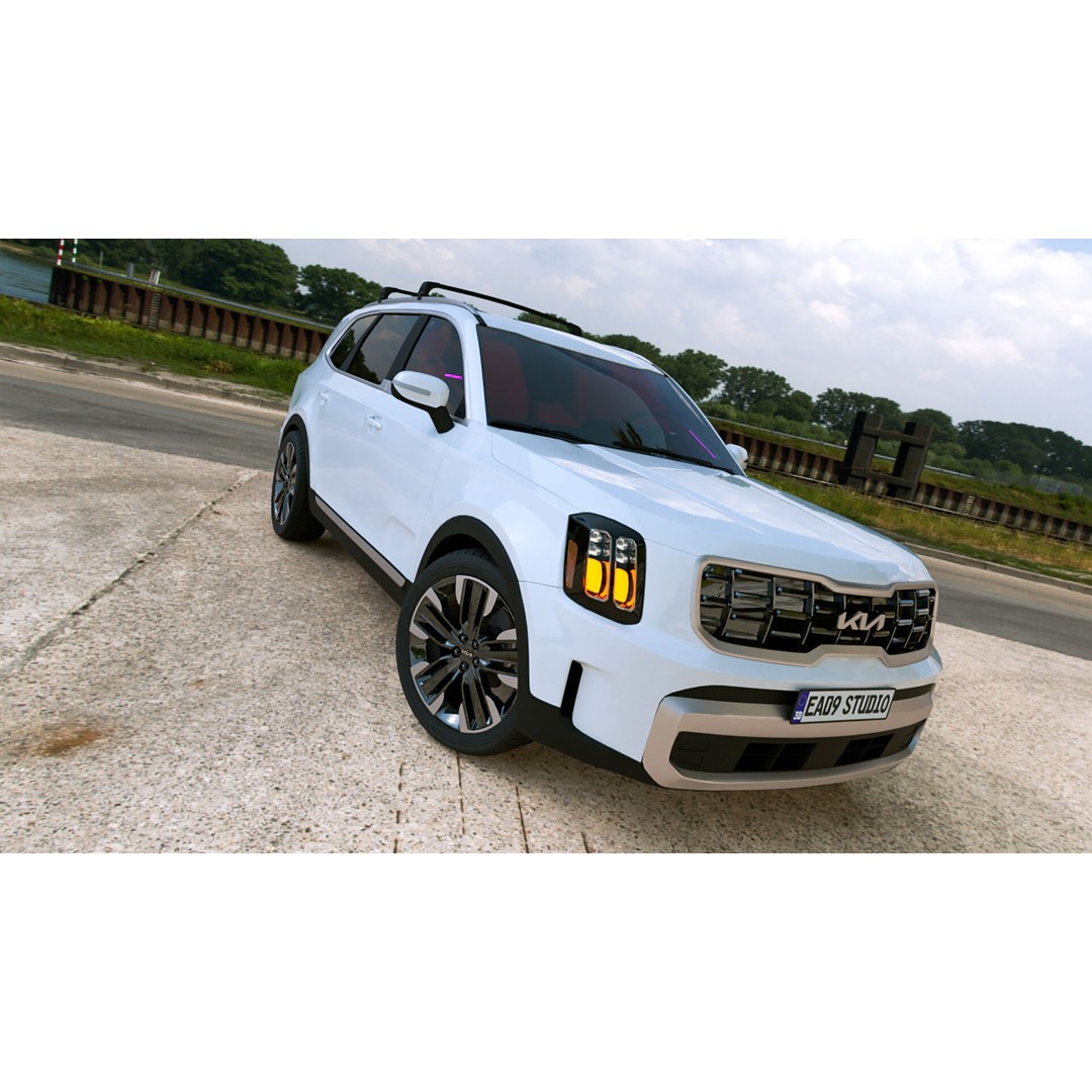 2025 Kia Telluride S 3D Model – High Poly Vehicle, FBX, OBJ, PBR - View 5