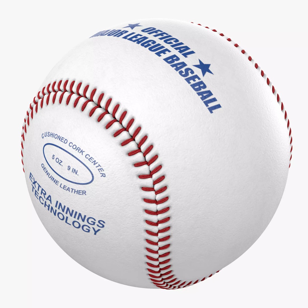 Baseball 3D Model – Photorealistic High Poly Asset, FBX, OBJ - View 2