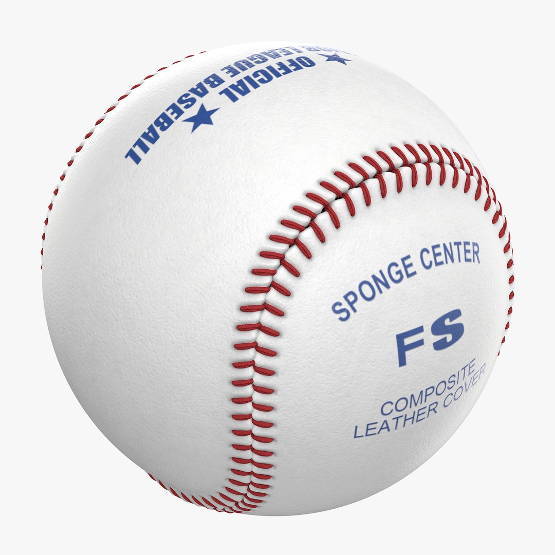 Baseball 3D Model – Photorealistic High Poly Asset, FBX, OBJ - View 3