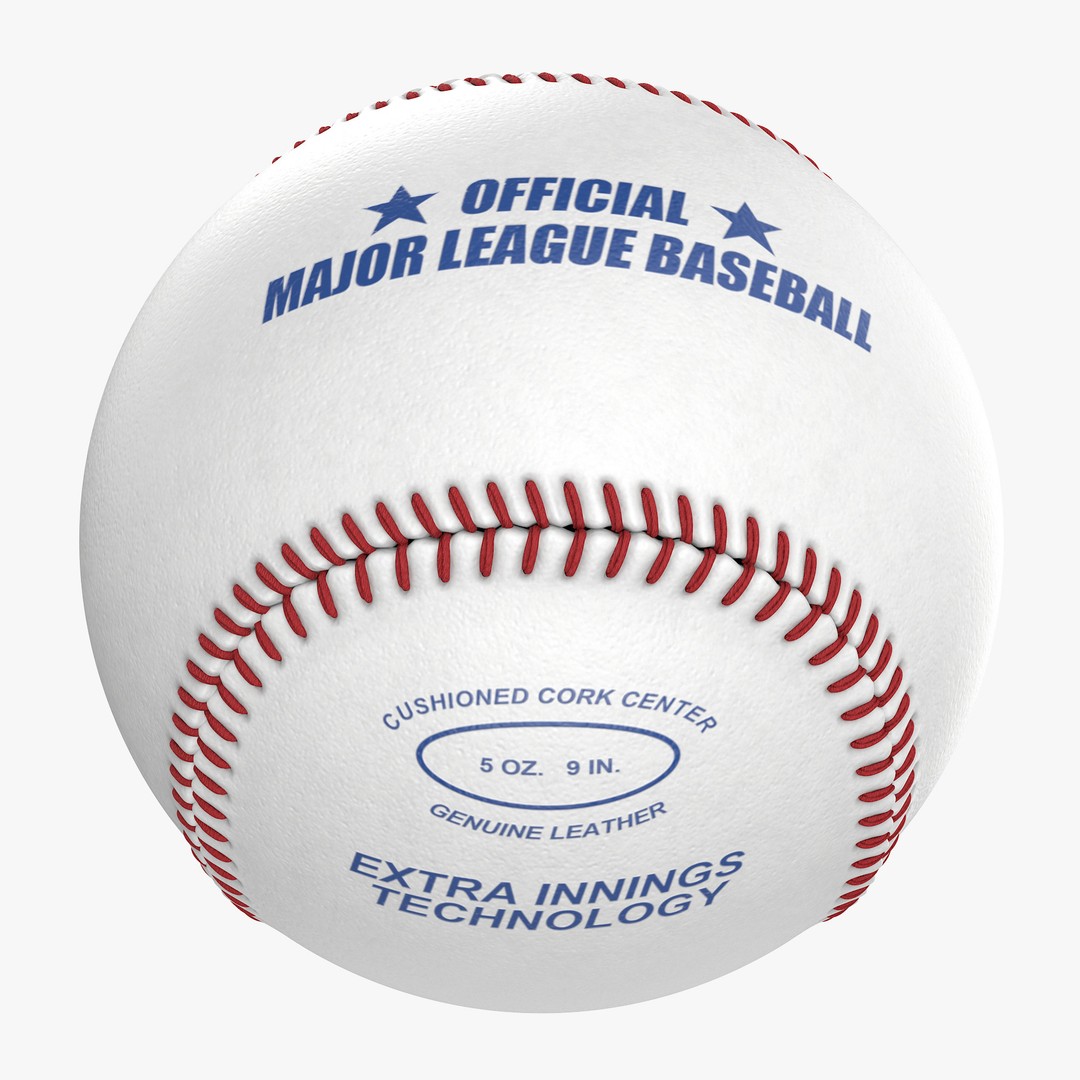 Baseball 3D Model – Photorealistic High Poly Asset, FBX, OBJ - View 4