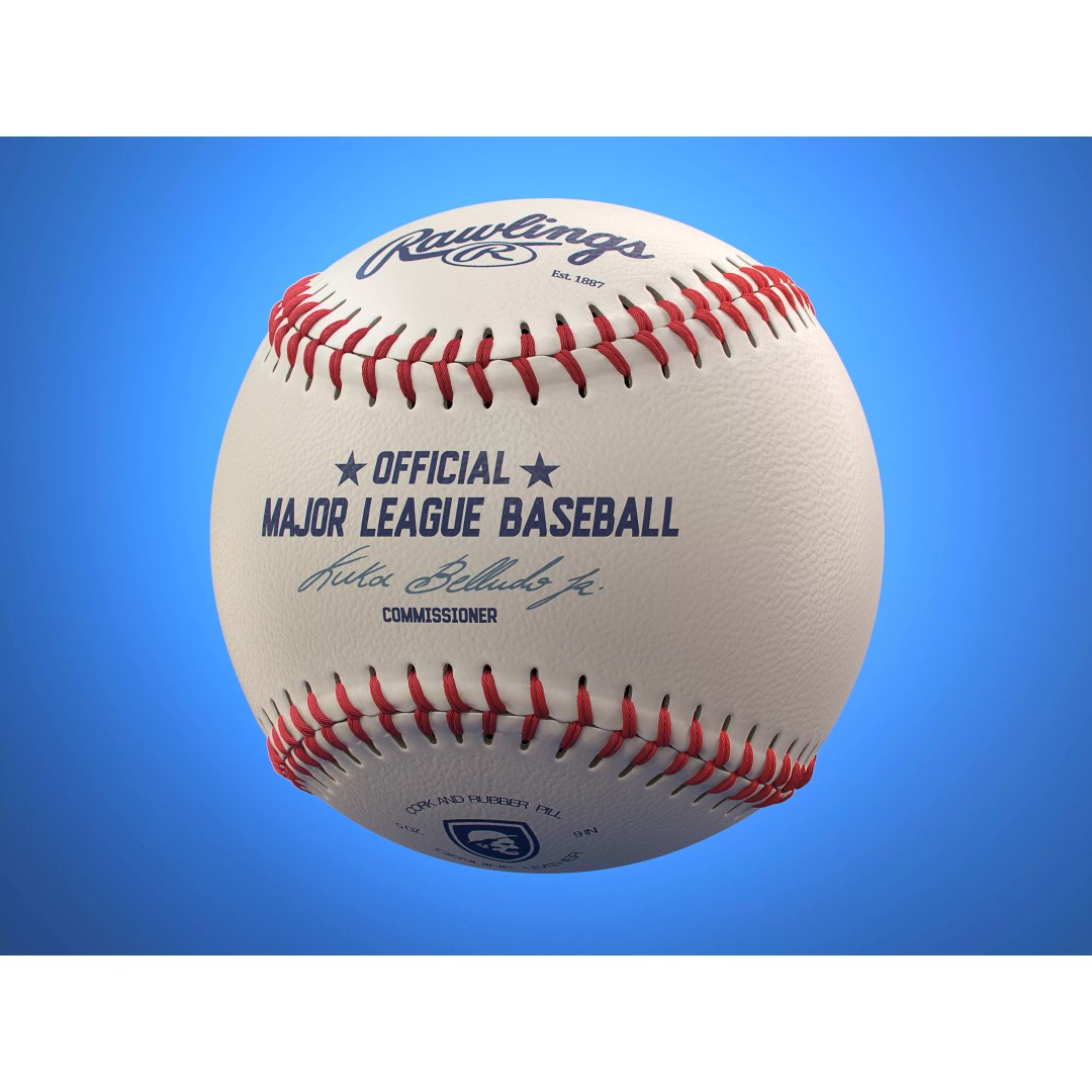 Baseball Ball 3D Model – High Precision Photorealistic Asset, FBX, OBJ - View 2