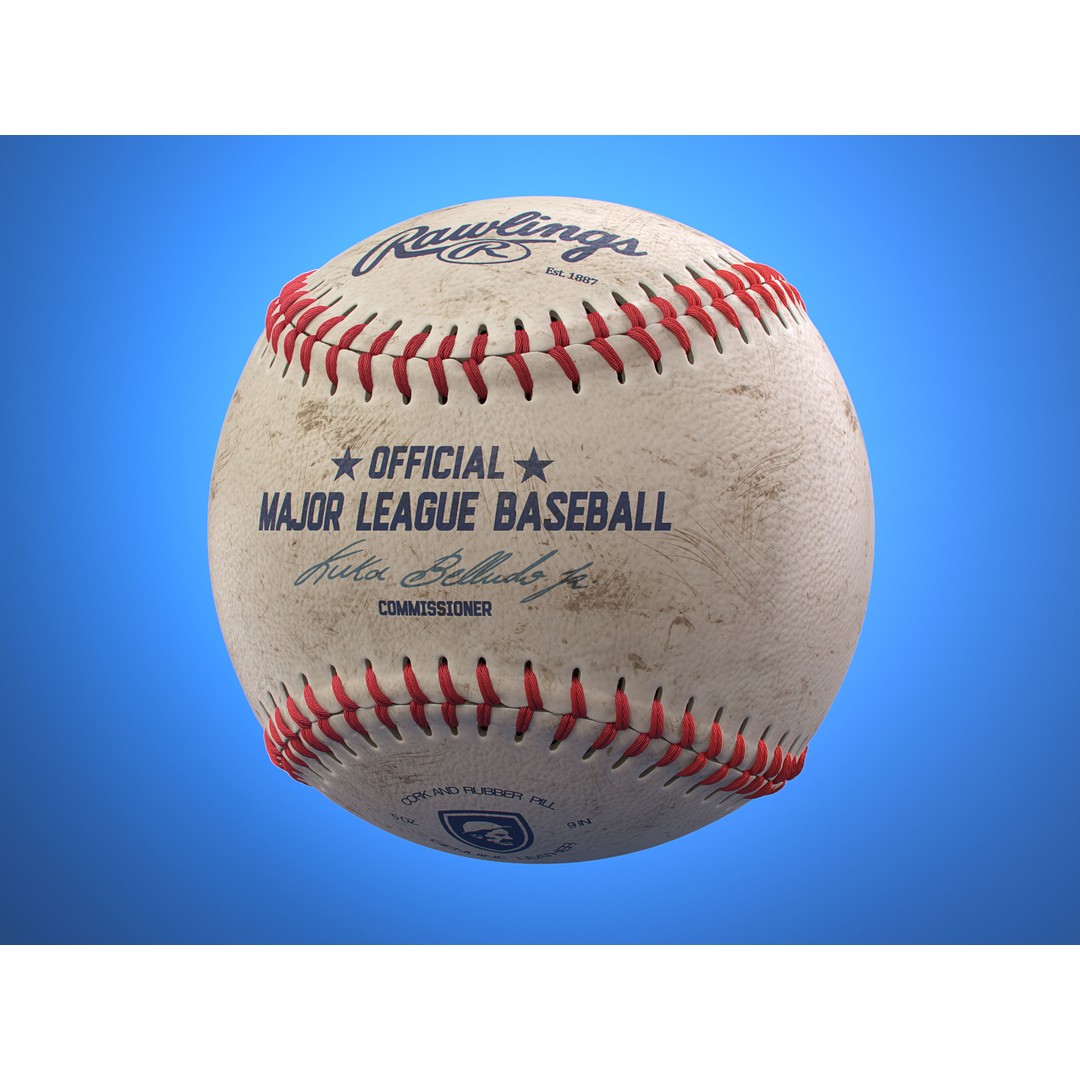 Baseball Ball 3D Model – High Precision Photorealistic Asset, FBX, OBJ - View 6