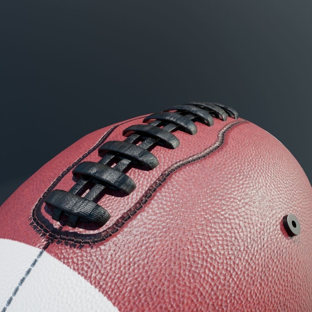 American Football 3D Model – Low Poly Game Asset, PBR Textures - View 4